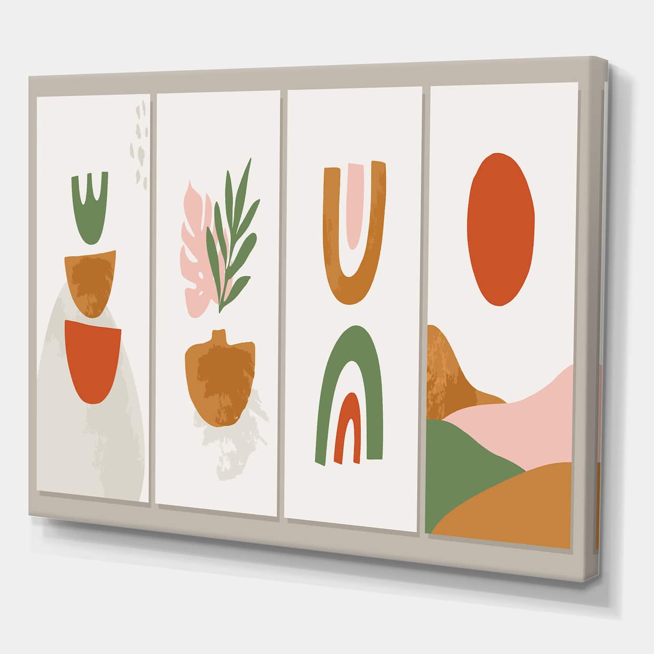 Designart - Minimalistic Compostion of Organic Shapes VI - Modern Canvas Wall Art Print